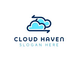 Digital Cloud Arrow logo design