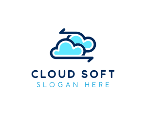 Digital Cloud Arrow logo design