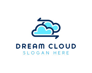 Digital Cloud Arrow logo design