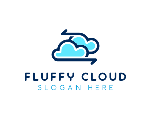 Digital Cloud Arrow logo design