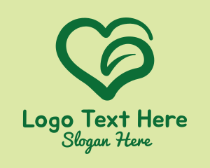 Green Leaf Heart  logo
