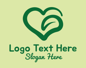 Green Leaf Heart  Logo