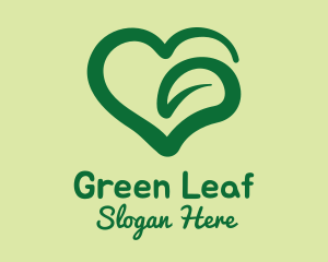 Green Leaf Heart  logo design