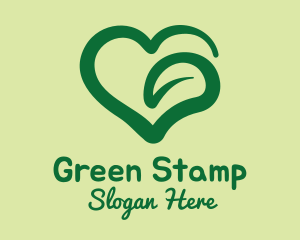 Green Leaf Heart  logo design