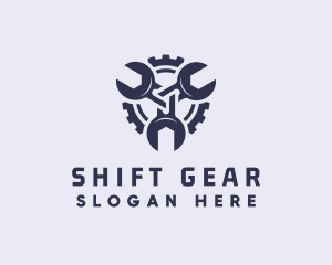 Wrench Gear Repair Mechanic logo design