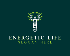 Organic Wellness Woman Tree  logo design