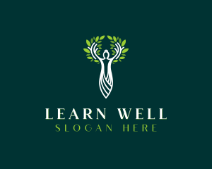 Organic Wellness Woman Tree  logo design