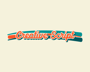 Retro Script Swoosh  logo design