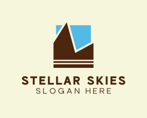 Geometric Mountain Sky  logo design