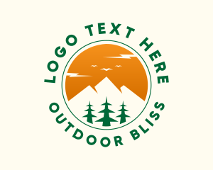 Mountain Pine Tree Circle logo design