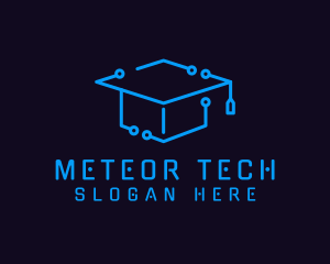 Tech Graduation Cap logo design