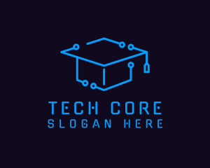 Tech Graduation Cap logo design