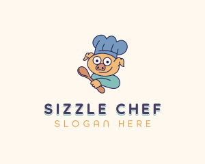 Cooking Chef Pig logo design