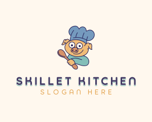 Cooking Chef Pig logo design