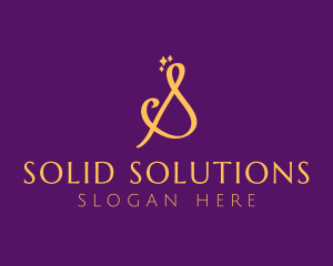 Gold Sparkle Letter S logo design