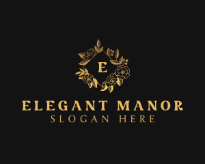 High End Floral Wedding Decor logo design