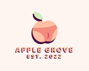 Peach Bikini Fruit logo design