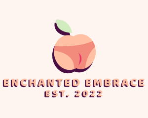 Peach Bikini Fruit logo design