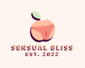 Peach Bikini Fruit logo design