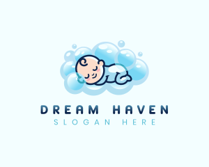 Baby Sleeping Bubble logo design