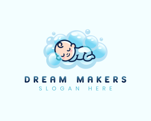 Baby Sleeping Bubble logo design