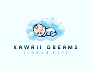 Baby Sleeping Bubble logo design