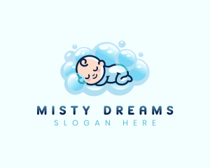 Baby Sleeping Bubble logo design