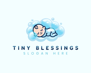 Baby Sleeping Bubble logo design