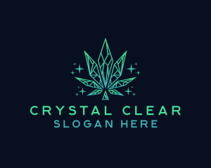 Crystal Weed Cannabis logo design