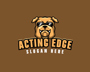 Glasses Bulldog Animal logo design