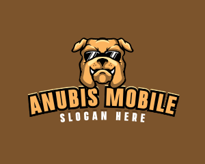 Glasses Bulldog Animal logo design