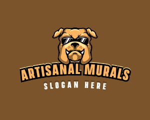 Glasses Bulldog Animal logo design