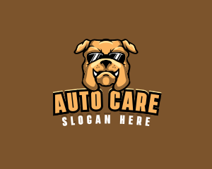 Glasses Bulldog Animal logo design