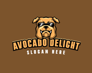 Glasses Bulldog Animal logo design