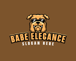 Glasses Bulldog Animal logo design