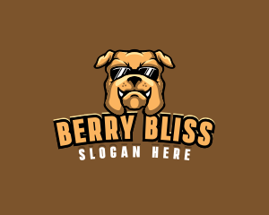 Glasses Bulldog Animal logo design