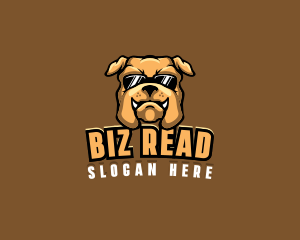 Glasses Bulldog Animal logo design