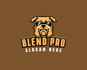 Glasses Bulldog Animal logo design