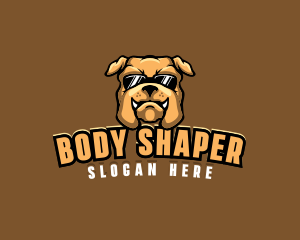 Glasses Bulldog Animal logo design