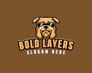 Glasses Bulldog Animal logo design