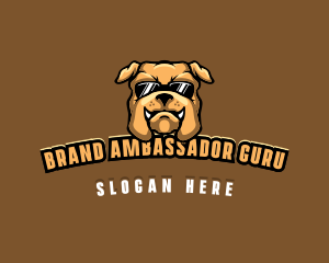 Glasses Bulldog Animal logo design