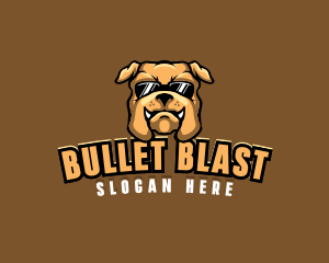 Glasses Bulldog Animal logo design