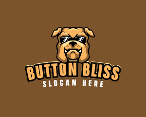 Glasses Bulldog Animal logo design