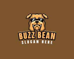 Glasses Bulldog Animal logo design