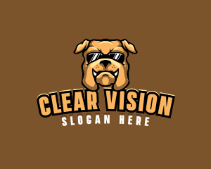 Glasses Bulldog Animal logo