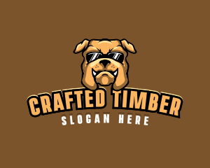 Glasses Bulldog Animal logo design