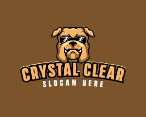 Glasses Bulldog Animal logo design