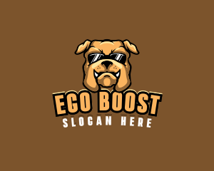 Glasses Bulldog Animal logo design