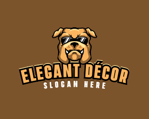 Glasses Bulldog Animal logo design