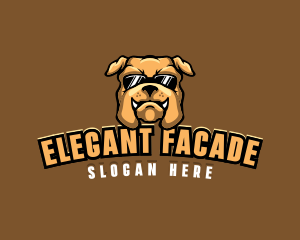 Glasses Bulldog Animal logo design